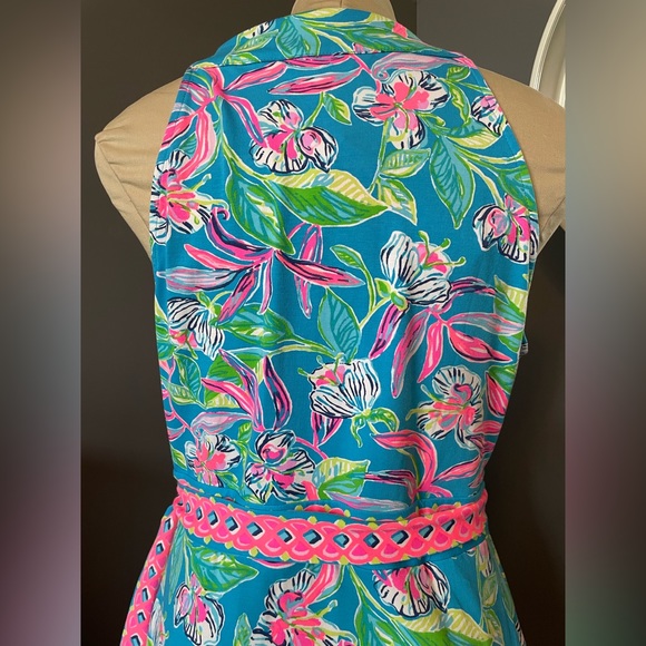 Lilly Pulitzer Clancie Knee length Wrap Dress Turquoise Size Large - Picture 5 of 15